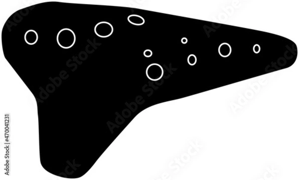 Fototapeta 可愛いオカリナのシルエット素材