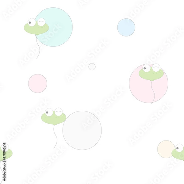 Obraz Ballon frogs seamless pattern.Vector illustration