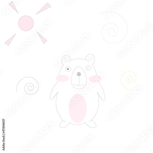 Obraz Bears pastal seamless pattern.Vector illustration
