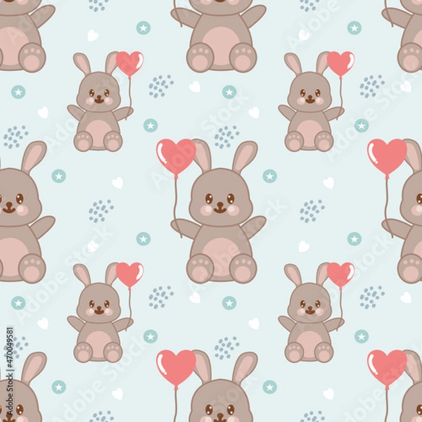Fototapeta Cute bear cartoon seamless pattern, lovely teddy seamless pattern, Creative for  kids texture for fabric, wrapping, textile, wallpaper, apparel. Vector illustration background.