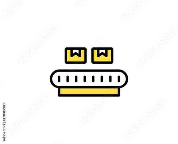 Fototapeta Conveyor line icon. Vector symbol in trendy flat style on white background. Commerce sing for design.