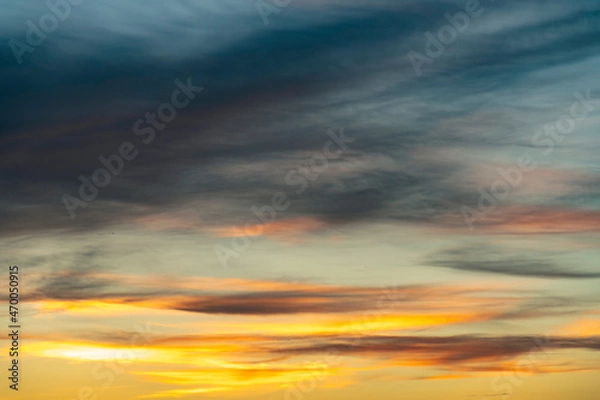 Fototapeta Beautiful sunset sky clouds with dramatic light,  dramatic sunset over a cloudy sky, evening outdoor background, Twilight sky with Colorful, Background of colorful sky concept sunset and sunrise