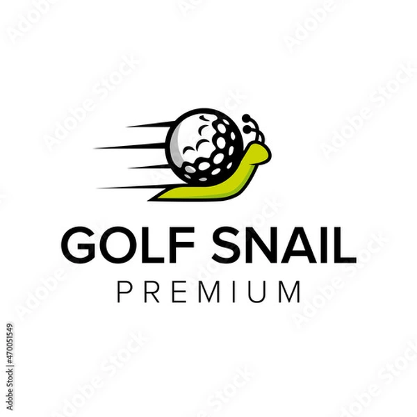 Obraz golf snail logo icon vector template