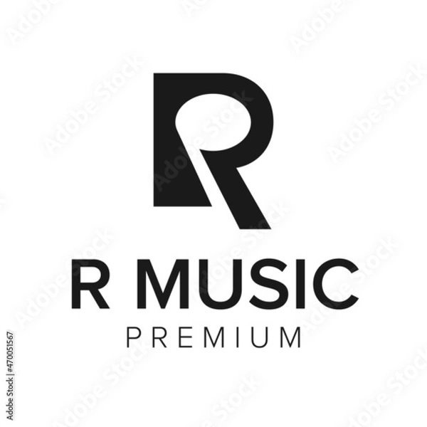 Obraz letter R music logo icon vector template
