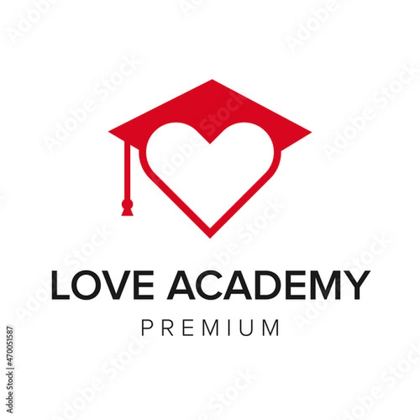Obraz love academy logo icon vector template