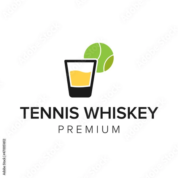 Obraz tennis whiskey logo icon vector template