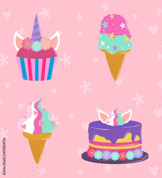 Obraz set unicorn party