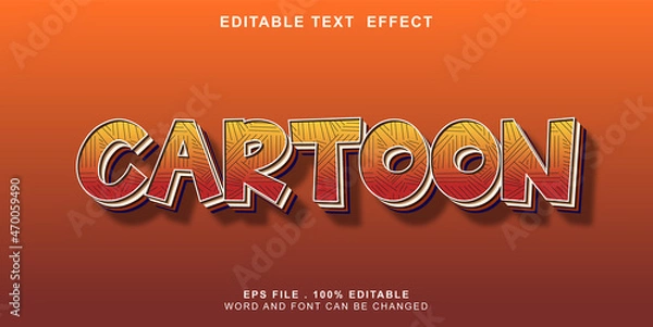 Obraz text effect editable cartoon