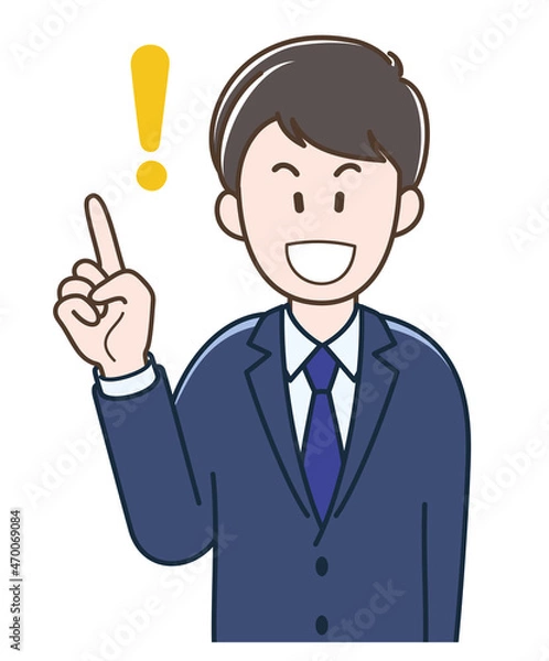 Fototapeta 要点を説明する若いビジネスマンのイラスト