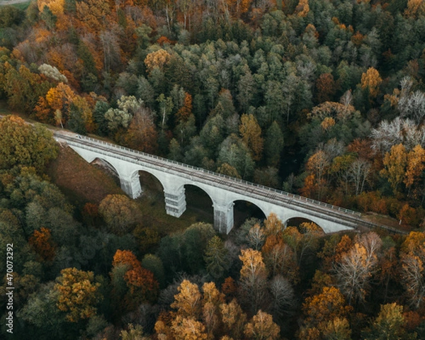 Fototapeta bridge in autumn