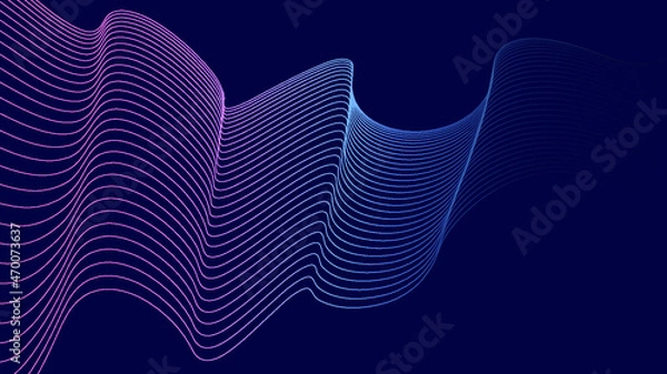 Fototapeta Abstract background with dynamic waves and lines