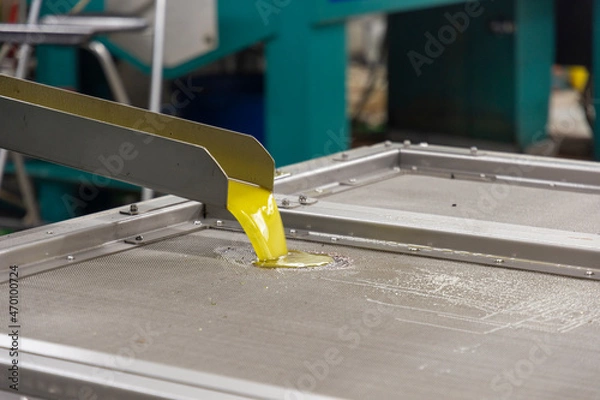 Obraz transformation of olives into oil in an oil mill in greece