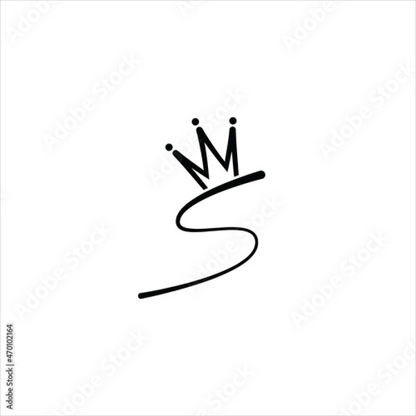 Fototapeta initials s logo vector template crown