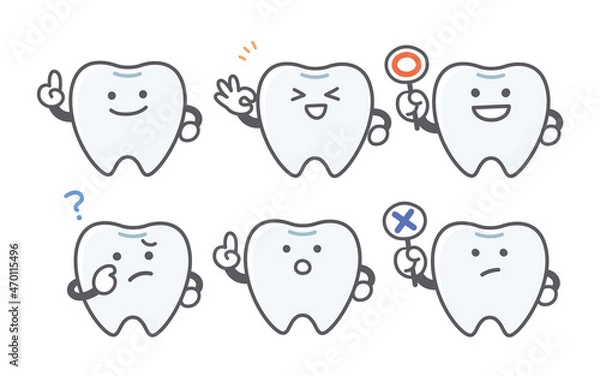 Obraz 歯の喜怒哀楽に関する表情セット