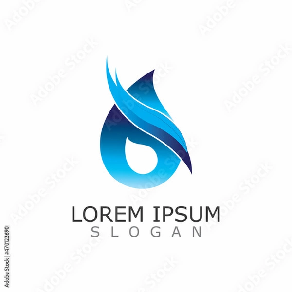 Obraz water drop simple element vector logo design template