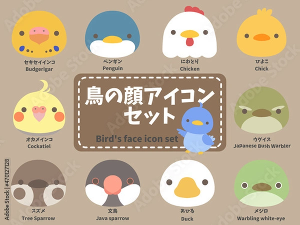 Obraz 鳥の顔アイコンセット