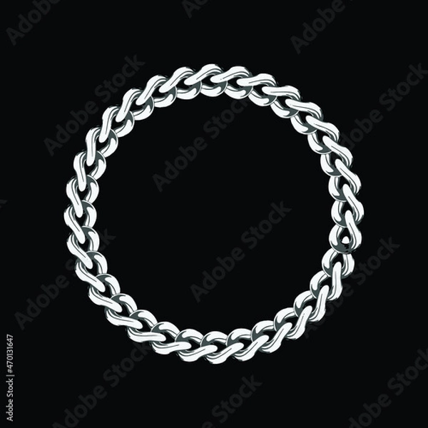 Fototapeta Round frame of chain. Circle chain frame.