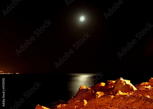 Obraz Moon light over the rocks