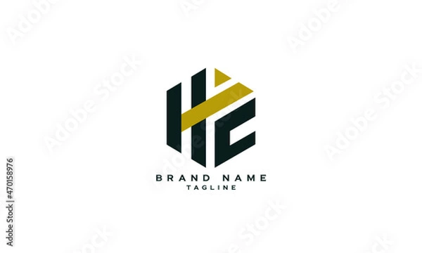 Fototapeta HC, CH, HIC, ICH, Abstract initial monogram letter alphabet logo design
