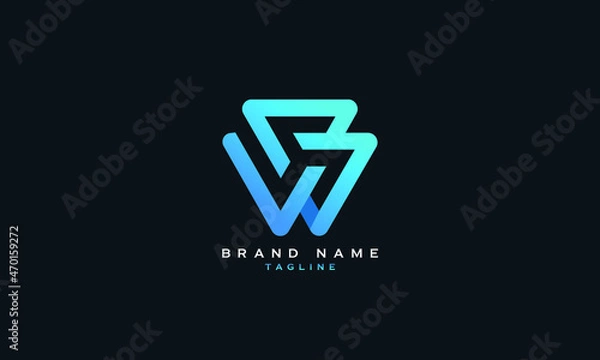 Obraz VB, BV, Abstract initial monogram letter alphabet logo design