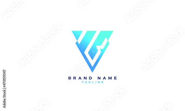Fototapeta VB, BV, Abstract initial monogram letter alphabet logo design