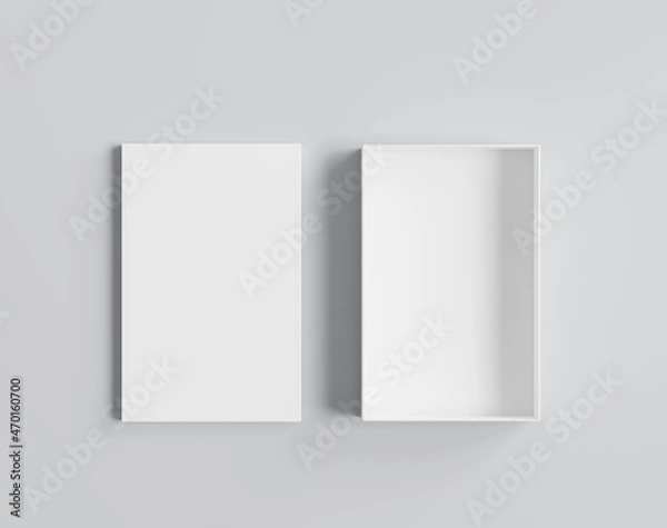 Obraz A rectangular box with a lid, Blank white package