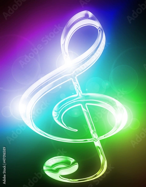 Fototapeta Glowing musical note