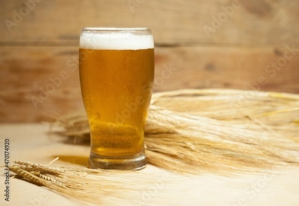 Obraz Glass of beer with barley