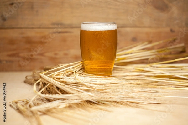 Obraz Glass of beer with barley