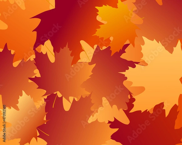 Fototapeta Vector background with maple autumn leaves