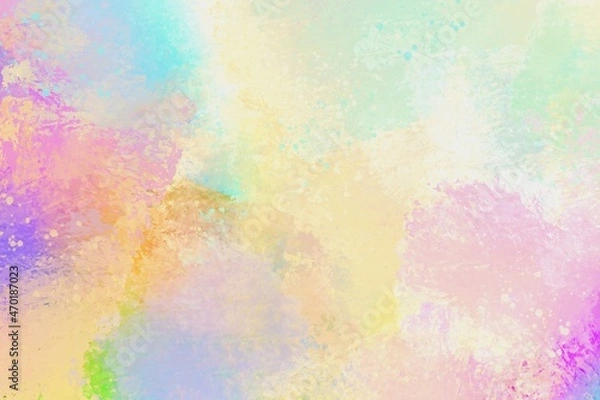 Fototapeta abstract colorful grunge watercolor background in warm tones, watercolor paint stains, textured colorful wallpaper for editing, rainbow template with space for text, colorful watercolor cover design 