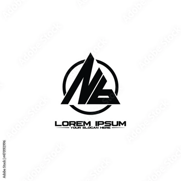Obraz Letter NB triangle logo design vector