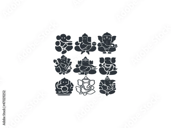 Obraz silhouette ganesh vector or illustration

