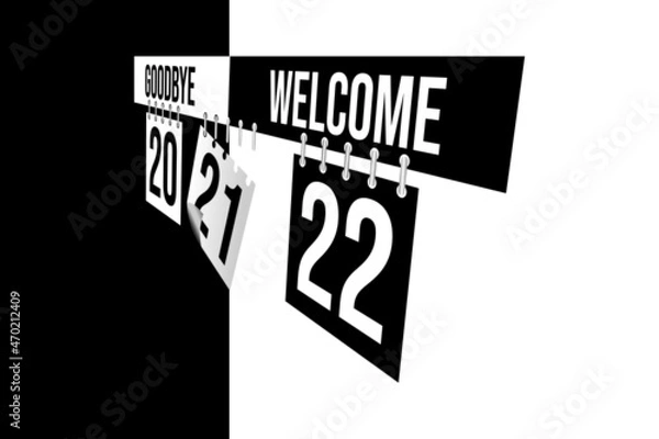 Fototapeta Vector New Year 2022. Goodbye 2021. Welcome 2022	
