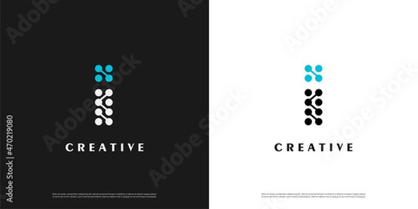Obraz Letter I logo icon tech design template elements