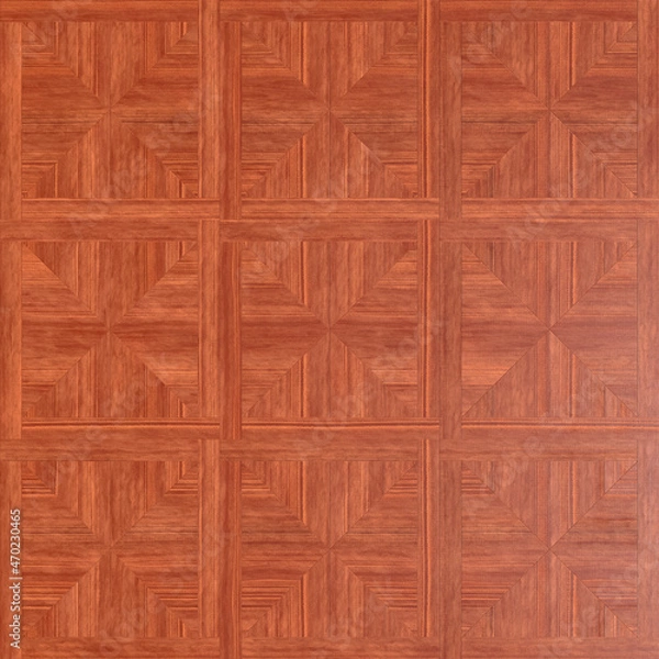 Fototapeta Parquet made of red cedar phoenix. The texture of the wooden surface is red tones near. 3D-rendering