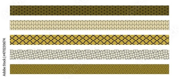 Obraz 和柄マスキングテープ素材　罫線イラスト