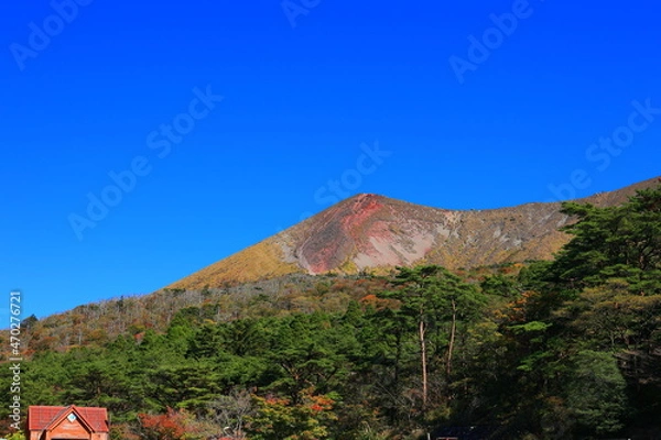 Obraz 秋の快晴下の高千穂峰