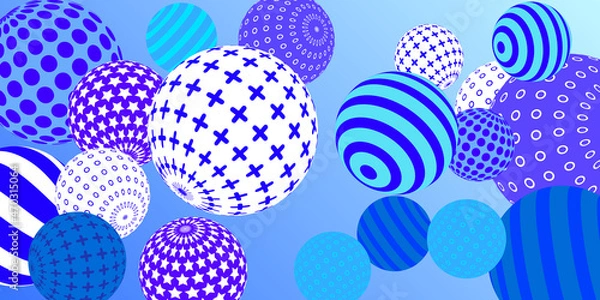 Fototapeta Retro 3d illustration abstract balls, great design for any purposes.