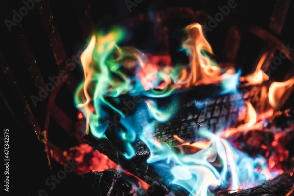 Obraz Fire colored with magic powder