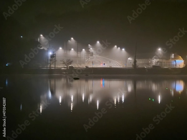 Fototapeta fireworks over the river