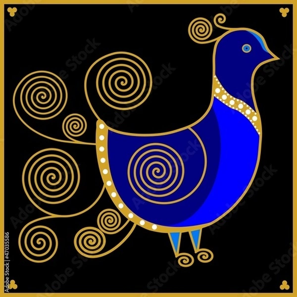 Obraz GALLINELLA PAVONCELLA COBALTO