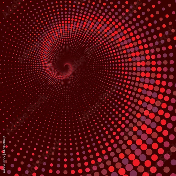 Fototapeta Dotted Halftone Vector Spiral Color Pattern or Texture