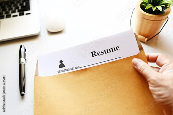 Fototapeta resume on table Office Business