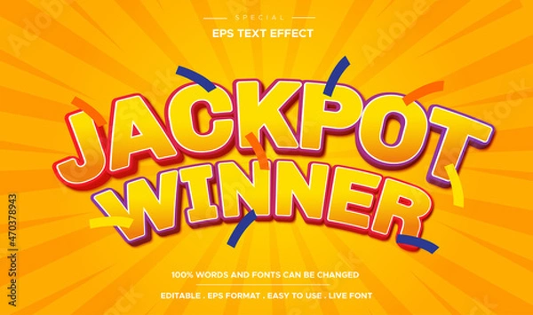 Obraz Editable text effect, jackpot winner style