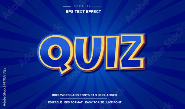Fototapeta Editable text effect, quiz style
