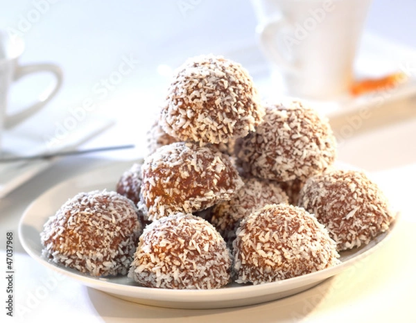 Obraz BOULES DE CHOCOLAT À LA NOIX DE COCO