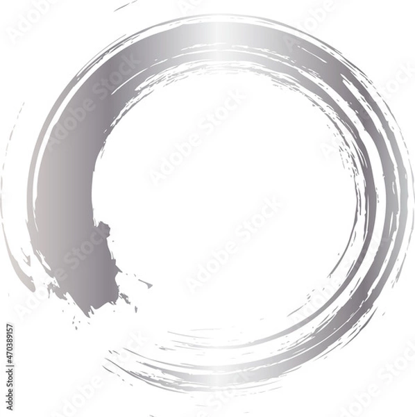 Fototapeta 自作円丸 銀 筆文字