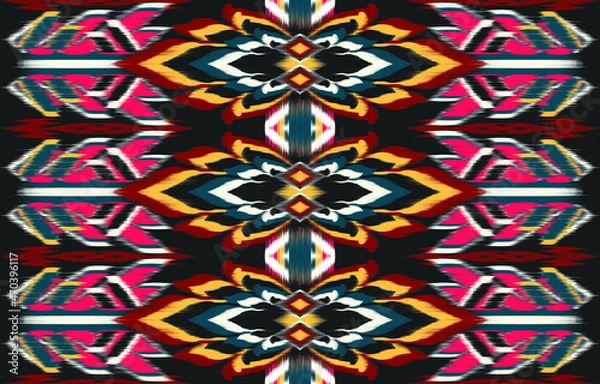 Fototapeta 
Oriental traditional ikat ethnic textile pattern Design for book cover,background,carpet,wallpaper,clothing,wrapping,Batik,fabric,Vector illustration embroidery style.