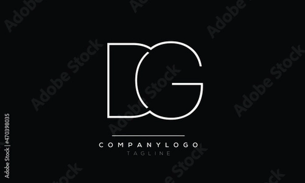 Obraz Abstract Letter Initial DG GD Vector Logo Design Template